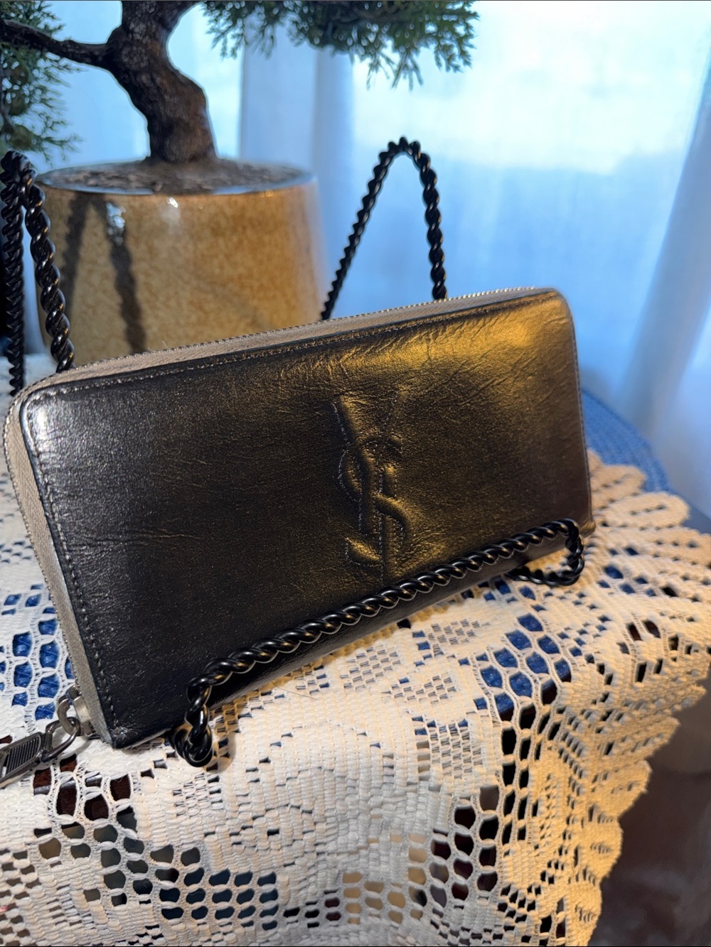 Vintage Yves Saint Laurent Zip-Around Wallet In Black Leather - Picture 2 of 16